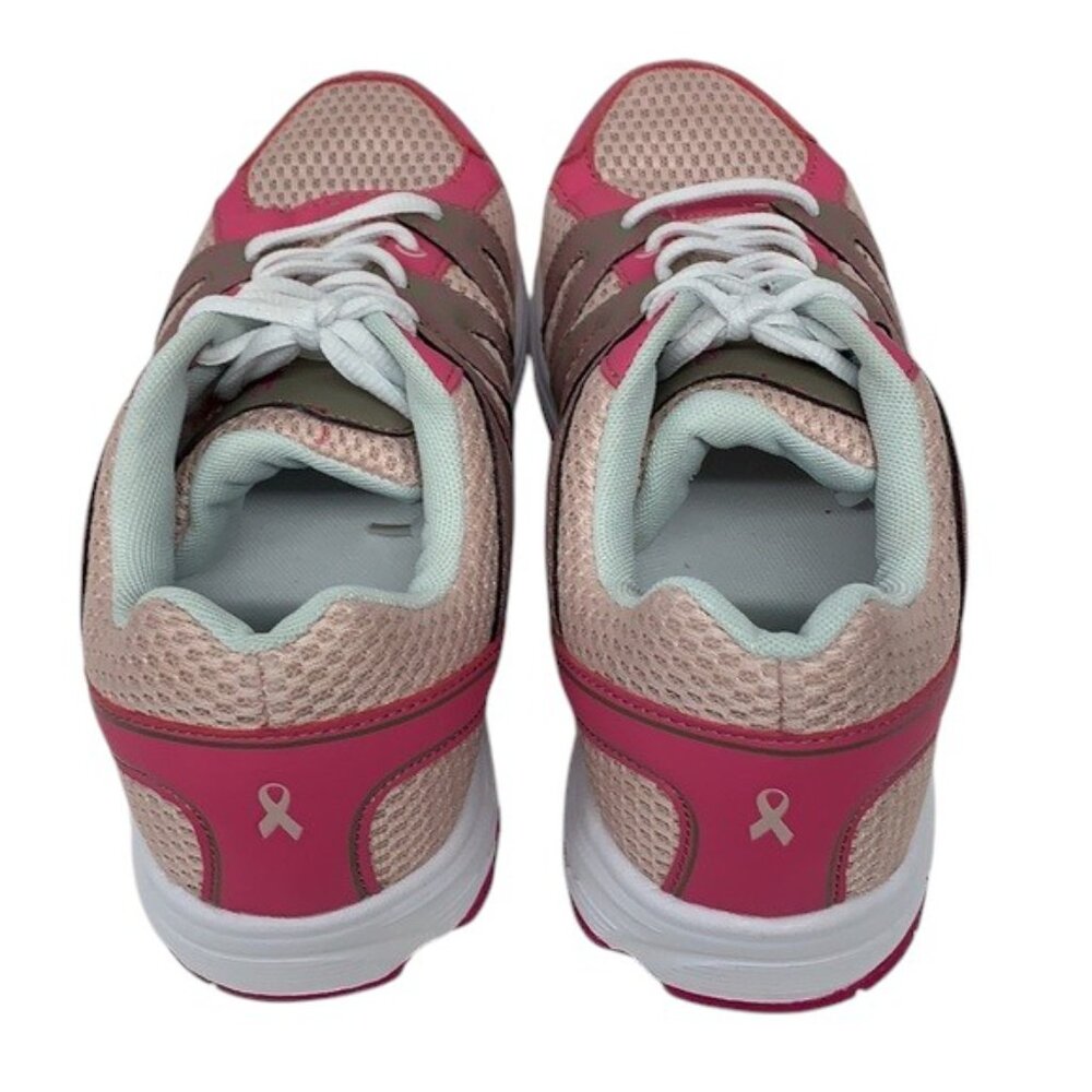 Breast Cancer Awareness Pink Gray Wht Ribbon Shoes - Picture 5 of 11